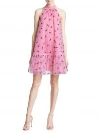 GANNI - Embellished Mesh Mockneck Dress at Saks Fifth Avenue